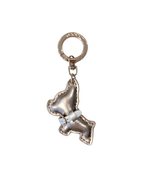 Dark Puppy Bag Charm Sparkled Champagne W Silver