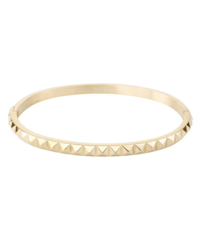 Dark Stud Bangle Thin Gold